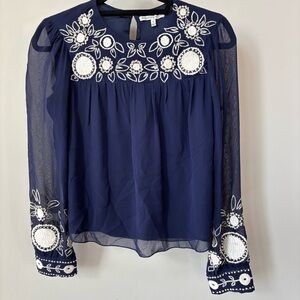 Rebecca Minkoff Embroidered Top Size S